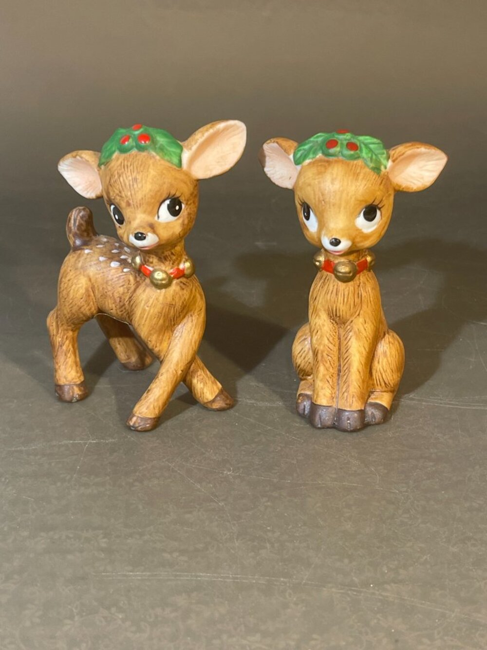 Pair of Lefton Reindeer (one standing one Sitting) (inv#1969)